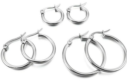 Silver hoop hinged clipper - silver,