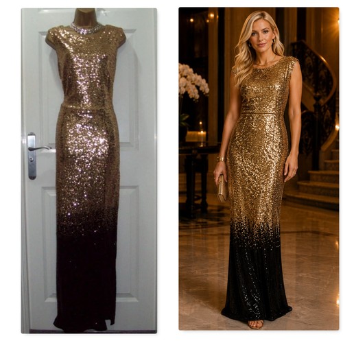 Roman gold black sequin - gold,