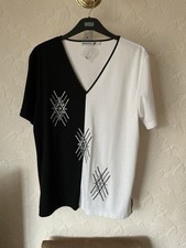 Women’s  Poppy T shirt in black & white, with embellishments. Size L (16).