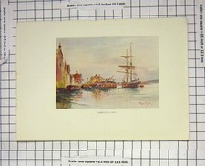 Original Old Antique Print