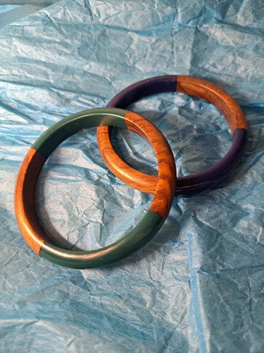 Vtg bangles wood bakelite - bangles,