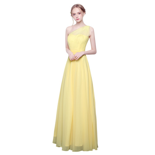 One strap chiffon - chiffon, floor