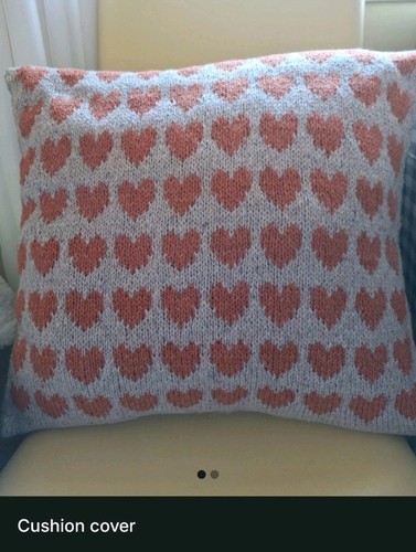 Hand knitted cushion cover - cushion,