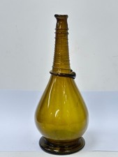 59669 Old Vintage Antique Black Glass Bottle Wine Spirits Liquor Onion Seal