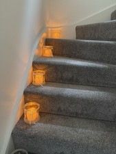 Gisela Graham Glass Can Style Candle Holders x 5 Great  for Christmas/ Wedding 