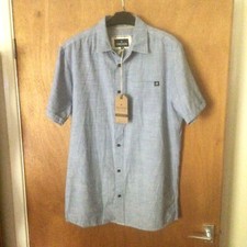 Brand New, Brakeburn of Dorset, Blue Dog Tooth Short Sleeve Shirt Size Medium