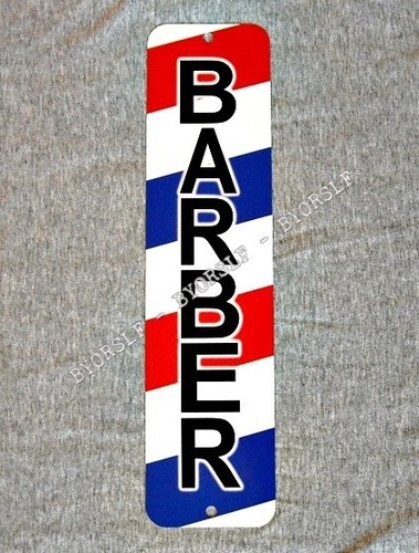 Metal sign barber shop - metal,