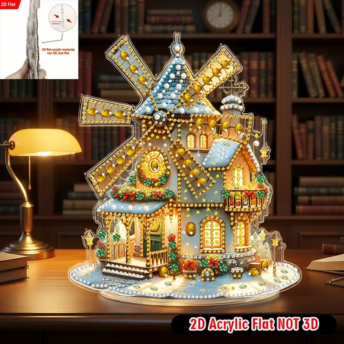 Diamond art christmas - christmas, windmill