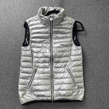 Rohnisch women's down filled quilted golf Gillet vest silver size 38