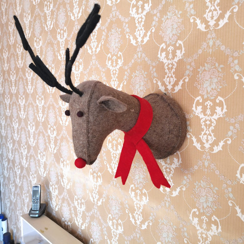 Reindeer rudolph head wall - reindeer,