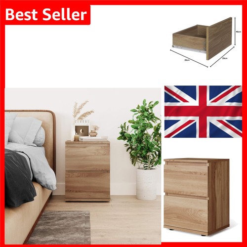 Oak drawers bedside - oak,