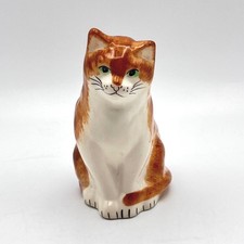 Vintage Babbacombe Pottery Small Ginger & White Cat 10cm Tall