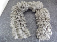 Hand-knitted Brown Frilly Ruffle Yarn Scarf