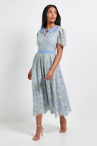 Wallis blue fit flare - blue,