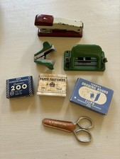 Vintage Office Supplies Stapler Fasteners Scissors Punch Clips Staple Remover