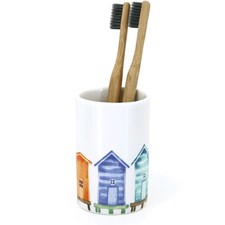 Vintage Nautical Coastal Sea Beach Hut Tumbler Toothbrush Holder 