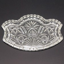 Vintage Clear Glass Dressing Table Tray - 28cm x 18cm
