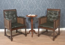 Pair of Oak Bergère Library