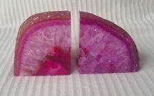 Pink Agate Crystal Bookends
