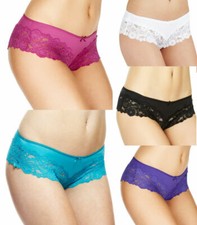 Ex M&S Marks Spencer Lace Trim No VPL Brazilian Knickers. 16 Colours. Sizes 6-18