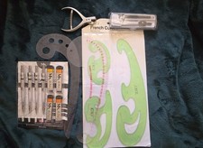 Pattern Making Drawing Graphic Ruler French Curves Pencils Set UK