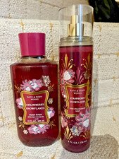 Bath & Body Works set body wash + fine fragrance mist Strawberry Snowflakes New!