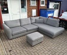 DFS ‘Hutton’ Charcoal Grey L Shape + Storage Ottoman ?️ DELIVERY AVAILABLE