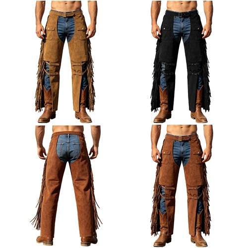 Men chaps pants open crotch - pants,