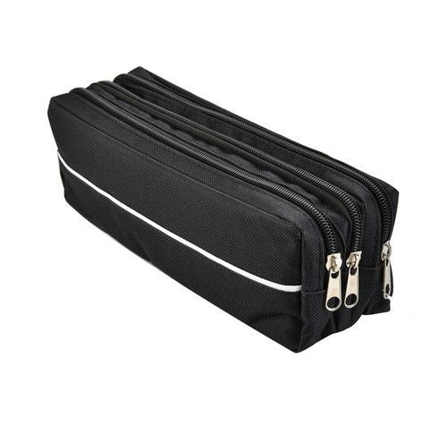 Triple pocket pencil case zip - pocket,