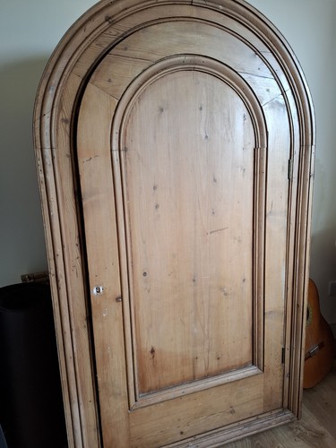 Antique ached pine cupboard - pine,