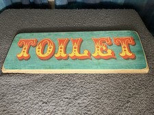 Wooden Circus Themed Toilet Sign