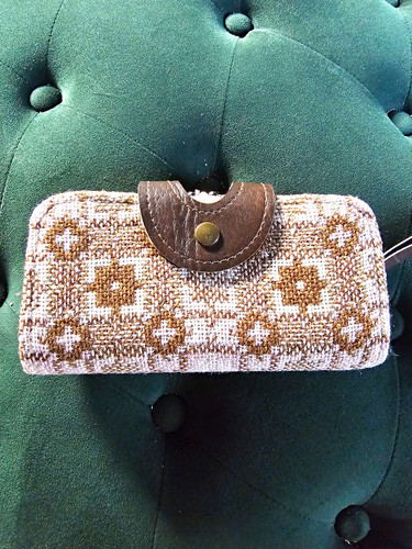Welsh wool cream tan - cream, purse