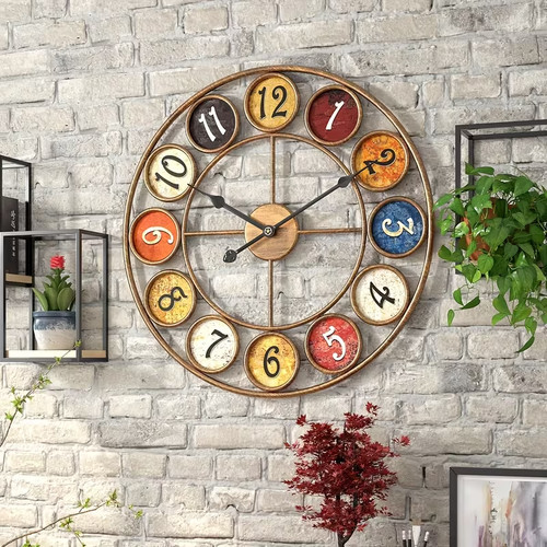 Large vintage metal wall - wall, clock