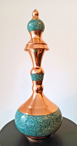Turquoise decorative vase - turquoise,