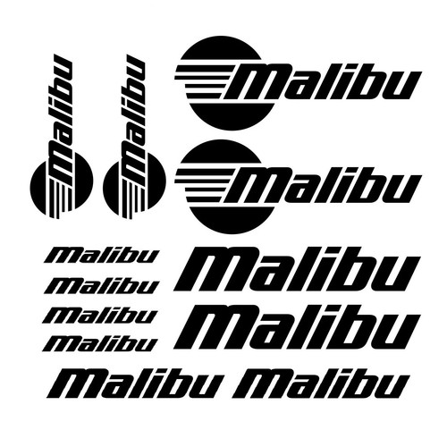 Malibu boat sticker - sticker, set