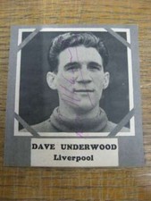 1954/1955 CBA: Liverpool - Dave Underwood [Signed Black & White Clipping, 8 x 9c