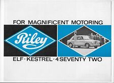 1967 Riley car brochure: Riley Elf Mk. III, Kestrel & 4/Seventy Two