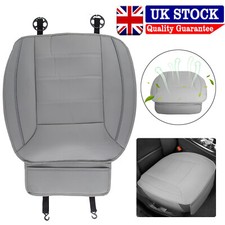 Grey Car Seat Covers Front PU Leather Cushion Universal Protector Waterproof