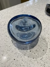 Blue Hand Blown Glass Apple