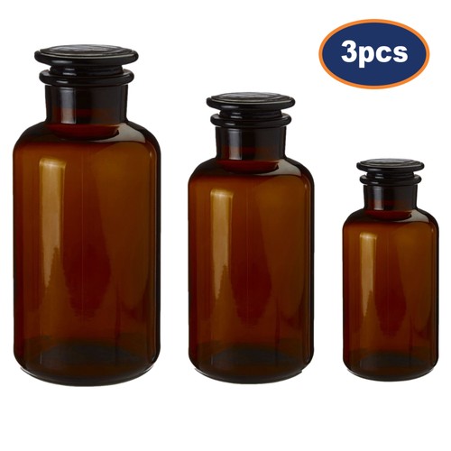 3pcs apothecary glass bottle - glass,