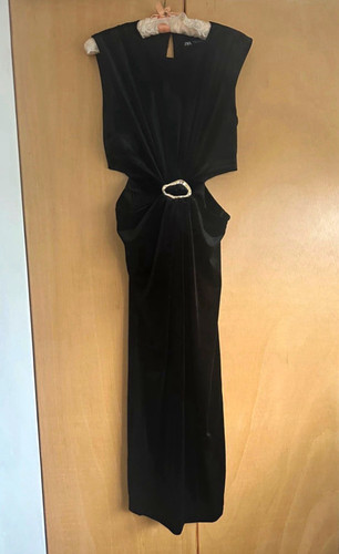 Zara black velvet - black, jumpsuit