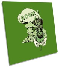 Gaming Gas Mask Urban Picture CANVAS WALL ART Square Print