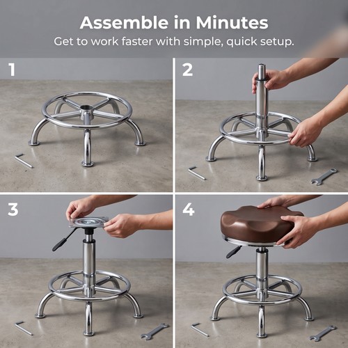 Rolling salon stool - rolling,