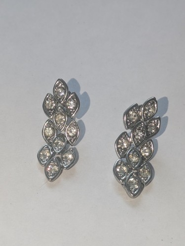 Vintage rhinestone earrings - rhinestone,