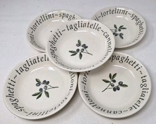 Set of 5 Creative Tableware 'Italian' 7.5" Bowls, Cereal/Pasta/Soup