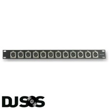 Pulse 1U XLR Rack Panel with 12 x 3 Pin XLR Female Connectors Studio PA System