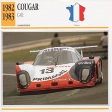 1982-1983 COUGAR C-01 Racing Classic Car Photo/Info Maxi Card