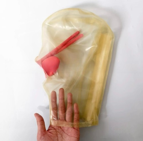 Transparent latex fetish hood - fetish,