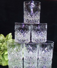 Cut  Glass Glasses Tumblers X 6  Vintage