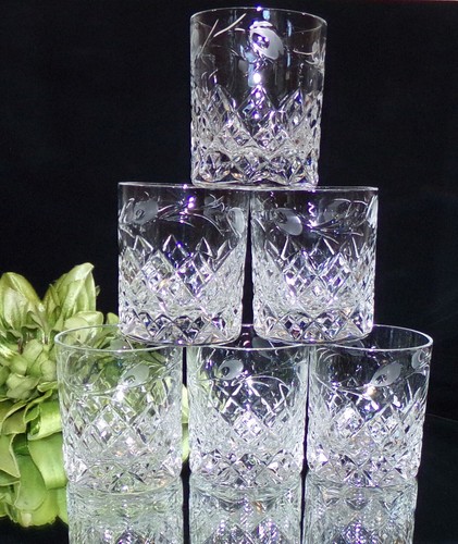Cut glass glasses tumblers x - ,